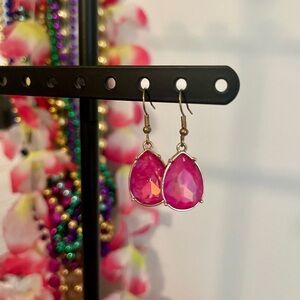 Elegant Pink Teardrop Earrings